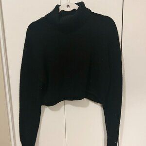 Cropped Black Turtleneck